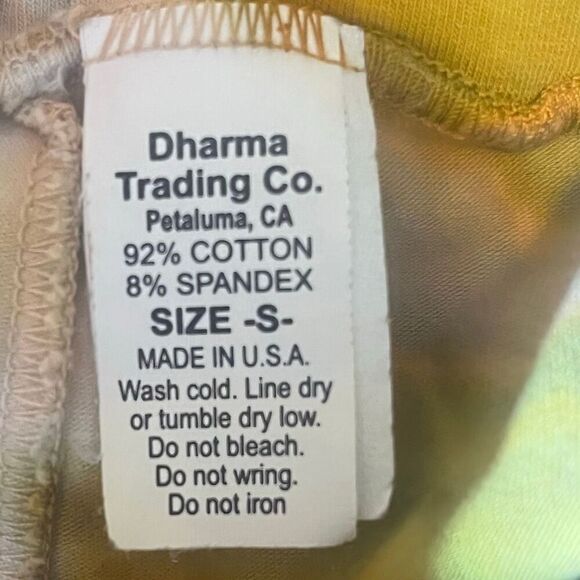 Dharma Trading Co. Cropped Tie Dye Cotton Spandex Work Out Pants Sz S - Picture 3 of 4